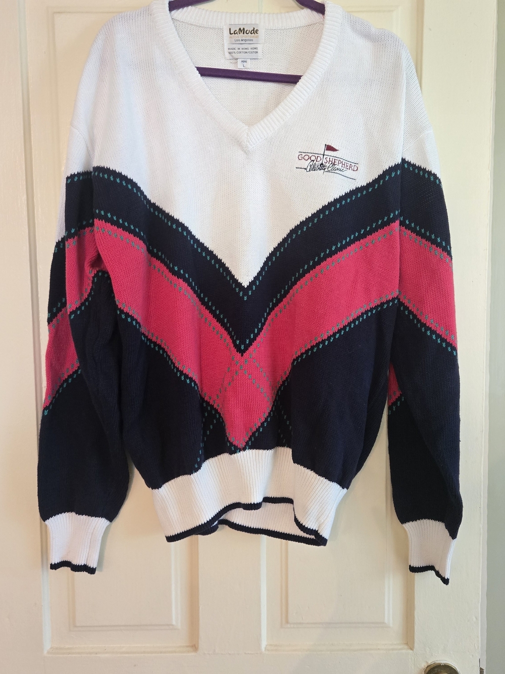 Vintage Good Shepherd Celebrity Classic  Chevron Sweater - PREPPY GOLF RETRO